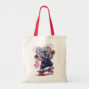 Tote Bag Si Berry Cool Koala Skateboard, Drôle de Fraise 