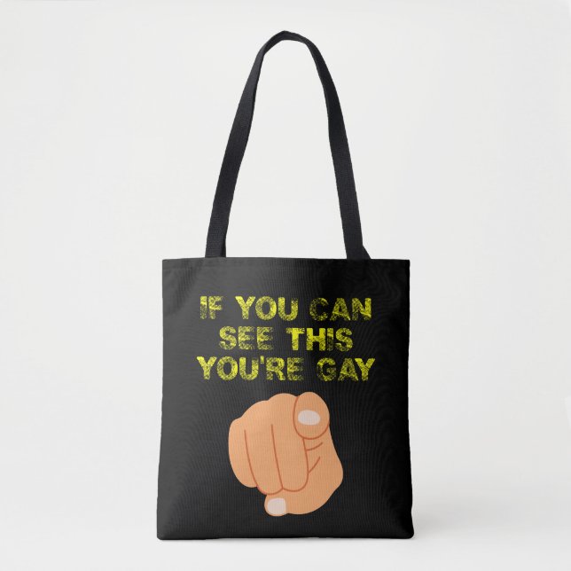 Tote Bag Si vous pouvez voir ça vous êtes gay drôle LGBTQ (Devant)