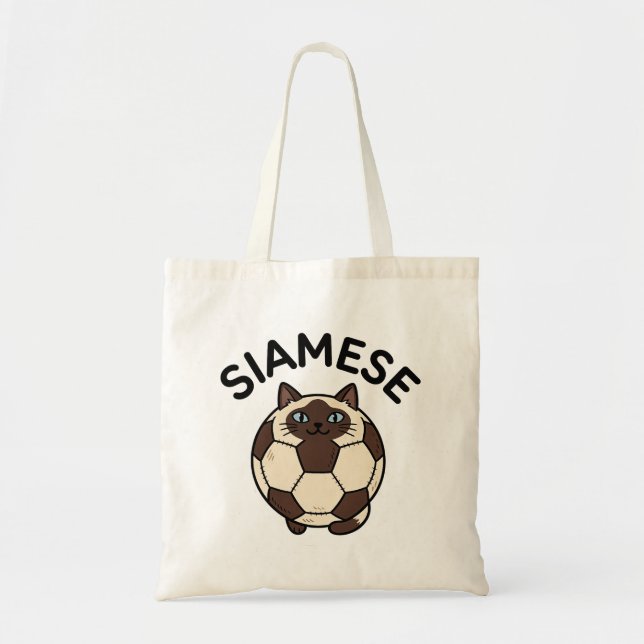 Tote Bag Siamese cat soccer ball (Devant)