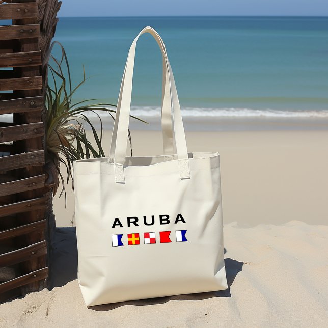 Tote Bag Signal Nautique Aruba drapeaux de couleur claire (Créateur téléchargé)