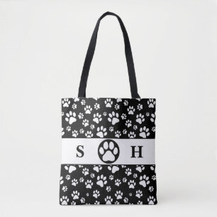 Tote Bag Signature des pattes noires et blanches