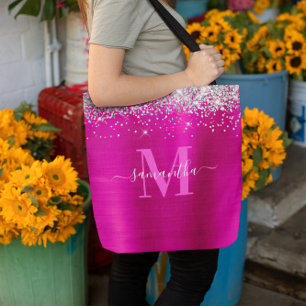 Tote Bag Signature Monogram Parties scintillant en argent à