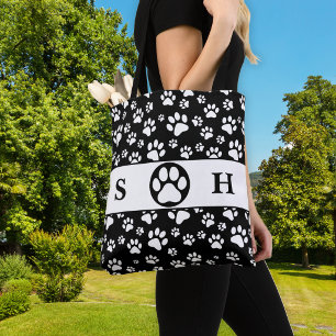 Tote Bag Signature Pattes Noir et Blanc