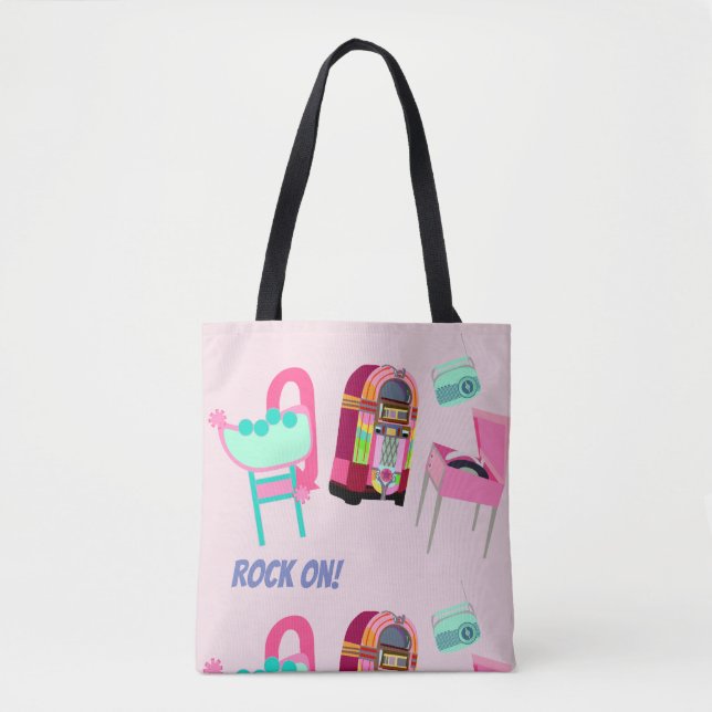 Tote Bag Signatures Retro Fifties Jukebox Conception du lec (Devant)