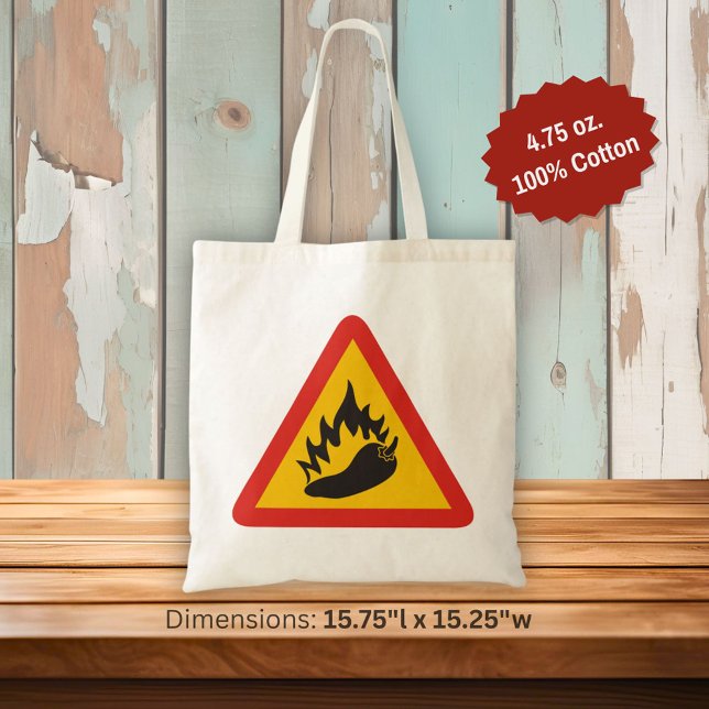 Tote Bag Signe de danger de piment chaud (Créateur téléchargé)