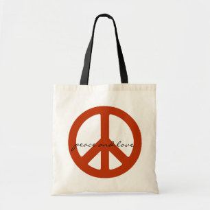 Tote Bag signe de paix, hippie rétro