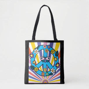 Tote Bag Signe de Paix Rétro
