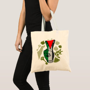 Tote Bag Signe de victoire à la main Résistance Symbole du