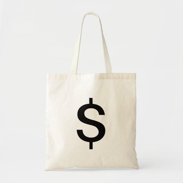 Tote Bag Signe dollar | Alphabet moderne simple (Devant)