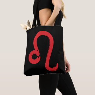 Tote Bag Signe du zodiaque LEO rouge Anniversaire juillet a