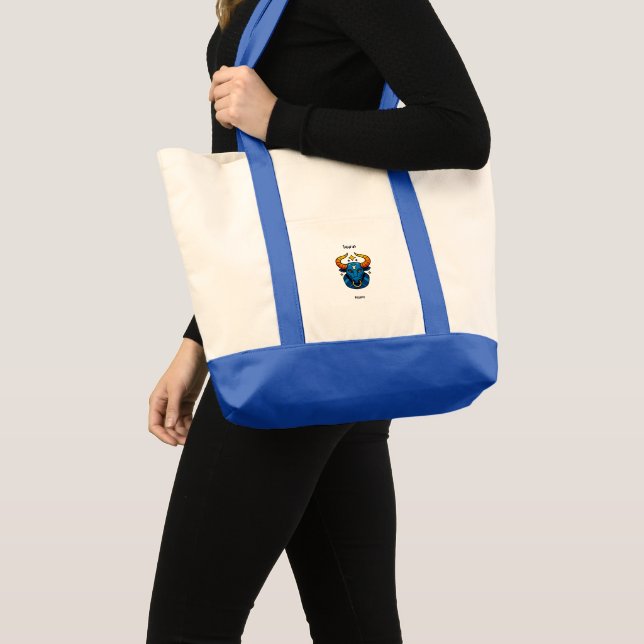 Tote Bag Signe du zodiaque Taureau - Bulle céleste dorée mi (Devant (produit))