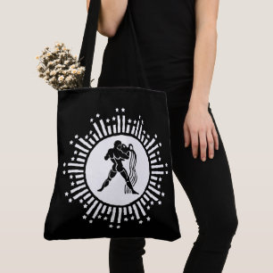 Tote Bag Signe du zodiaque Verseau, motif de l'explosion d'