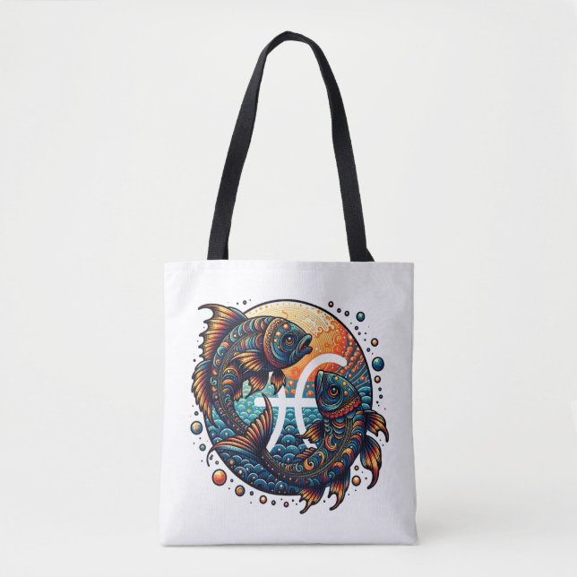 Tote Bag SIGNE Horoscope Astrologique Poissons Zodiac (Devant)