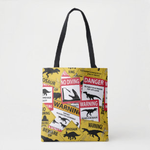 Tote Bag Signes de prudence Dinosaure