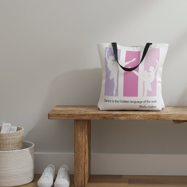 Tote Bag Silhouette Ballerina en rose (Créateur téléchargé)