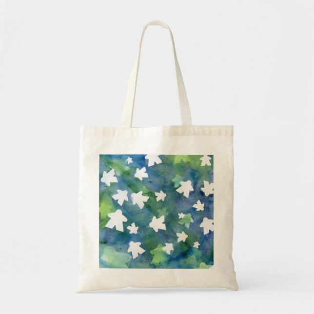 Tote Bag Silhouette bleue et verte (Devant)