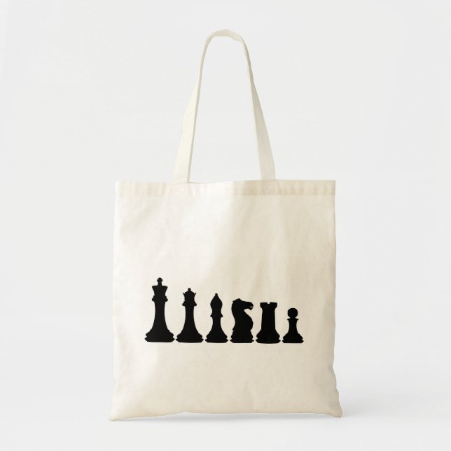 Tote Bag Silhouette Chessman de pièces d'échecs (Devant)