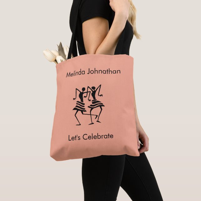 Tote Bag Silhouette Couleur de Terre Célébration (De près)