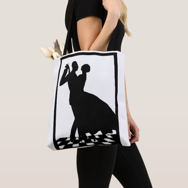 Tote Bag silhouette couple dancing in the dark (De près)