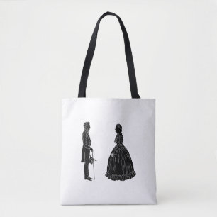 Tote Bag silhouette d'abraham lincoln mary todd lincoln