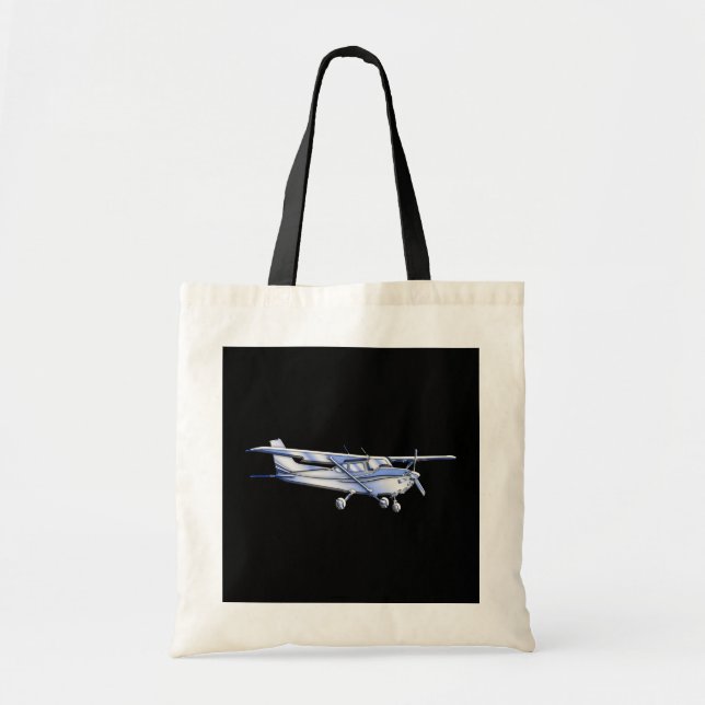 Tote Bag Silhouette de Cessna classique de l'aéronef volant (Devant)