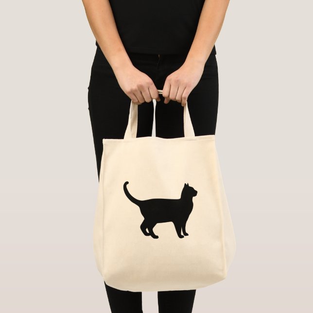 Tote Bag Silhouette de chat mignon (Devant (produit))