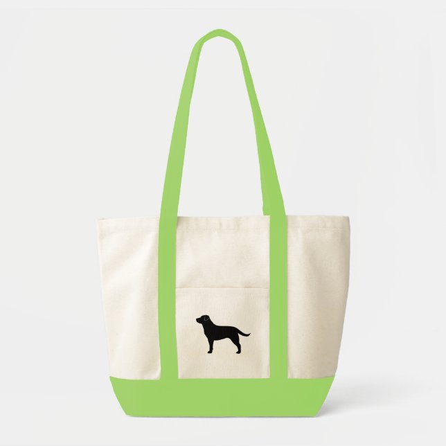 Tote Bag Silhouette de chien de trieur noir du Labrador (Devant)