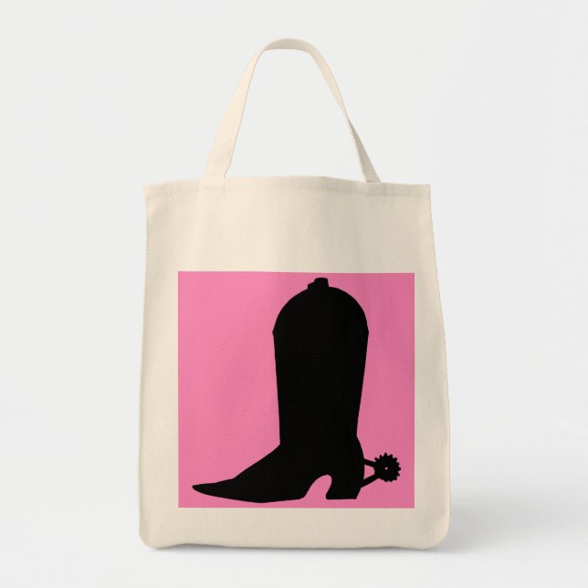 Tote Bag Silhouette de démarrage de la fille sur rose (Devant)