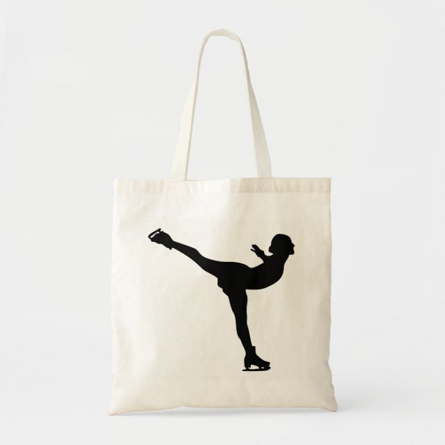 Tote Bag Silhouette de femme de patinage de glace (Devant)