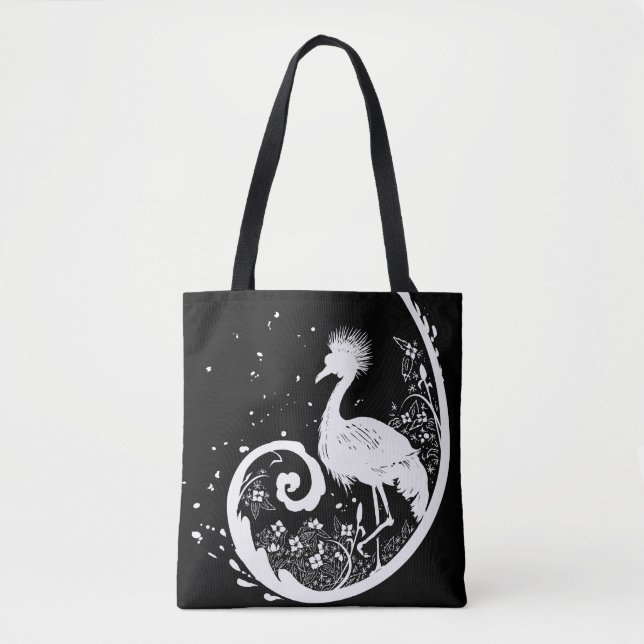 Tote Bag Silhouette de grue d'or (Devant)