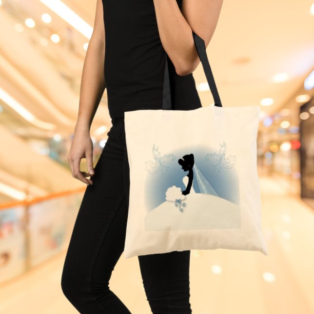 Tote Bag Silhouette de la mariée Mariage de l'équipe (Team Bride Wedding gown bridal silhouette Tote Bag)