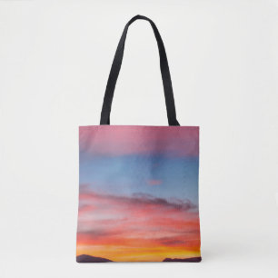 TOTE BAG SILHOUETTE DE LA MONTAGNE SOUS PHOTO CLOUDY BLUE S