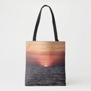 TOTE BAG SILHOUETTE DE LA PERSONNE SUR LE CORPS D'EAU PENDA