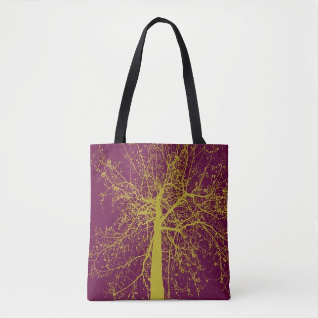 Tote Bag Silhouette de l'arbre d'hiver (Devant)
