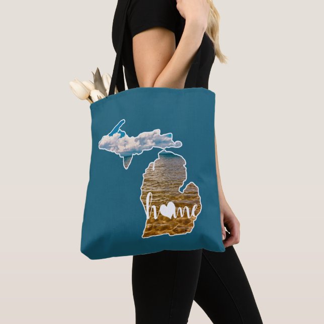 Tote Bag Silhouette De L'État Du Michigan (De près)