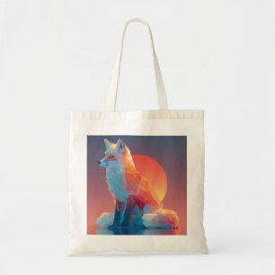 Tote Bag Silhouette de loup géométrique Faune polygonale