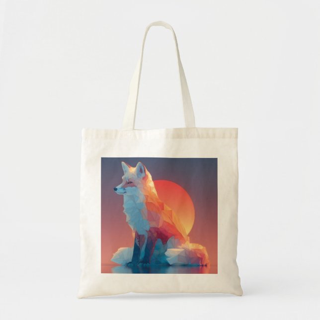 Tote Bag Silhouette de loup géométrique | Faune polygonale  (Devant)