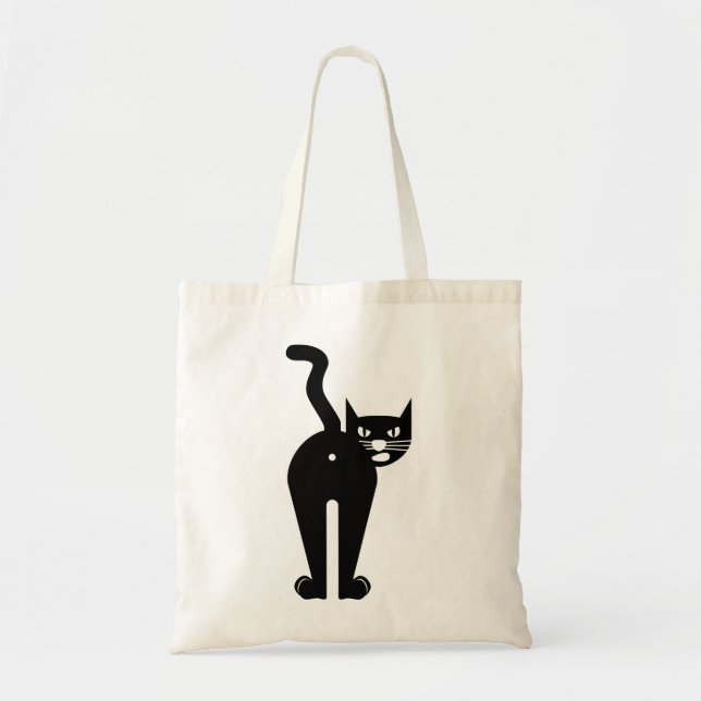 Tote Bag Silhouette de Mammifère Chat Animal (Devant)