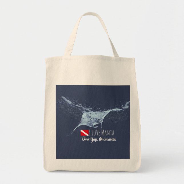 Tote Bag Silhouette de Manta ray (Devant)