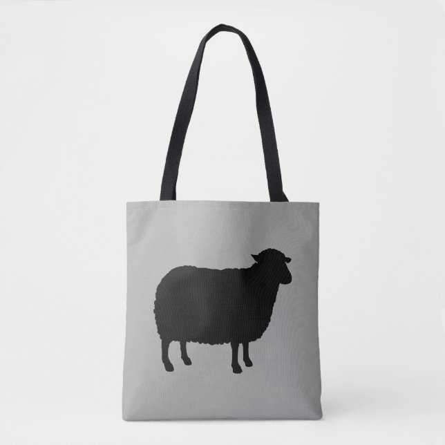 Tote Bag Silhouette de mouton noir (Devant)