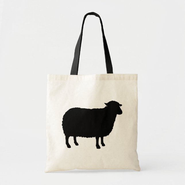 Tote Bag Silhouette de mouton noir (Devant)
