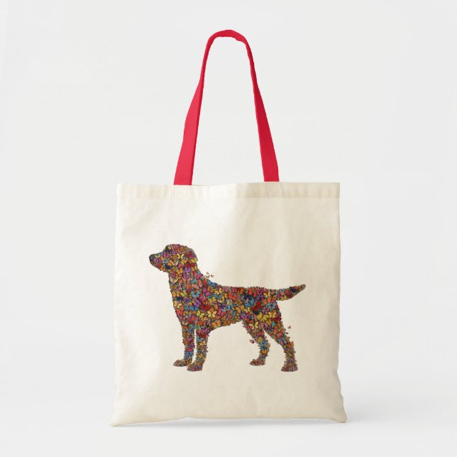 Tote Bag Silhouette de papillon Labrador Retriever | Dog Ma (Devant)
