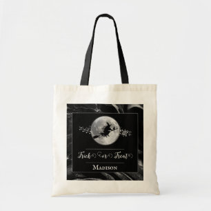 Tote Bag Silhouette de sorcière noire Halloween Trick ou Tr