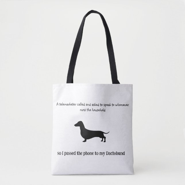 Tote Bag Silhouette de teckel drôle  (Devant)
