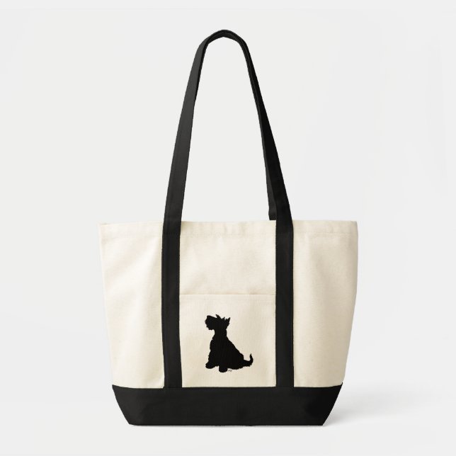 Tote Bag Silhouette de Terrier Écossais (Devant)