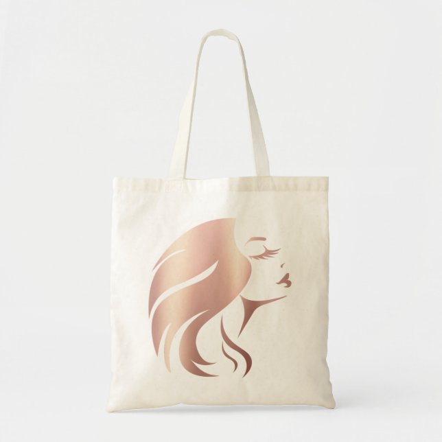Tote Bag Silhouette de visage de fille cool tendance (Devant)