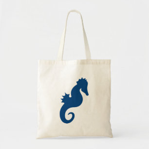 Tote Bag Silhouette d'hippocampe bleu foncé