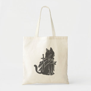 Tote Bag Silhouette du chat guerrier - Choisir la couleur a