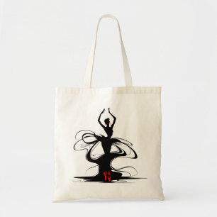 Tote Bag Silhouette d'une danseuse dans Ballet Rouge Pointe