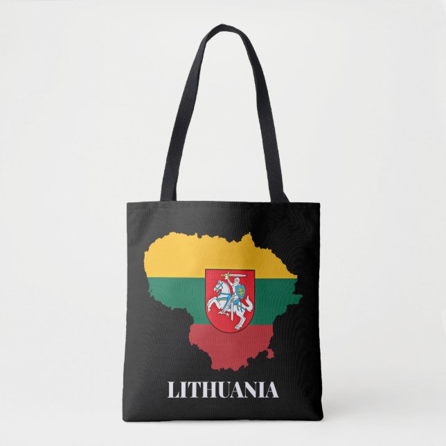 Tote Bag Silhouette et drapeau lituaniens (Devant)